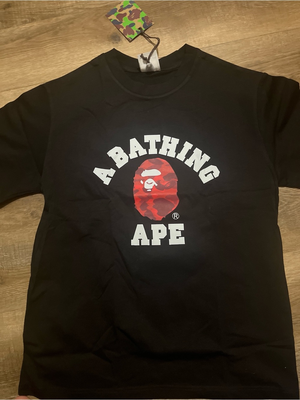bathing ape red camo shirt
